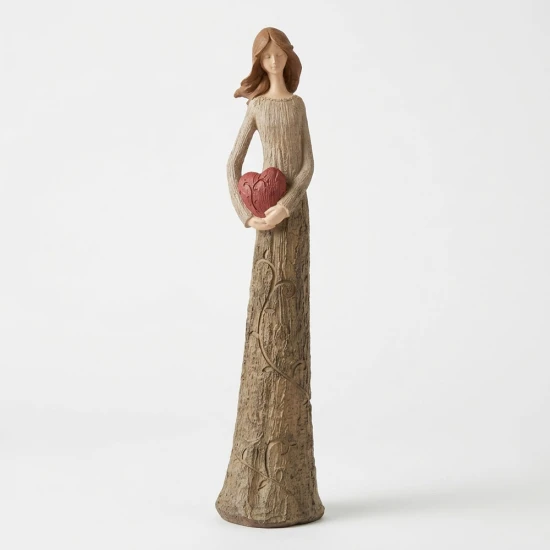 Candlelight Lady Holding Heart Ornament, 45cm