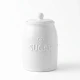 Dunelm Ceramic Embossed Heart Sugar Storage Jar, 12cm  - White