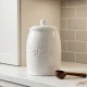 Dunelm Ceramic Embossed Heart Sugar Storage Jar, 12cm  - White