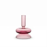Candlelight Glass Taper Candleholder (12cm) in Apricot