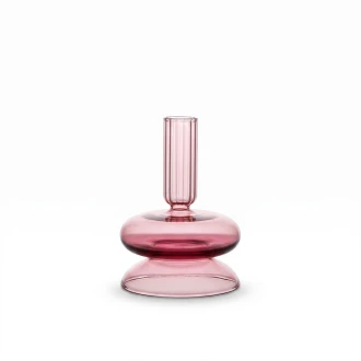 Candlelight Glass Taper Candleholder (12cm) in Apricot