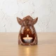 Candlight Oil Burner Cream Gloss Reactive Glaze Finish with Circle cut outs