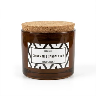 Dunelm Cosy Home Cinnamon & Sandalwood Scented Candle