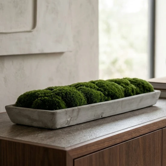 Dunelm Faux moss in a tray - (42cm Length x 14cm Width)