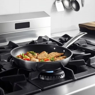 Neville GenWare Economy Non Stick Stainless Steel Frying Pan, 24cm