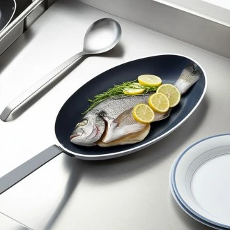 Neville Genware Non Stick Teflon Aluminium Oval Fish Pan