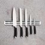 Neville Genware Wall Mounted Magnetic Knife Rack 22" White- Not suitable for knives weighing over 500g