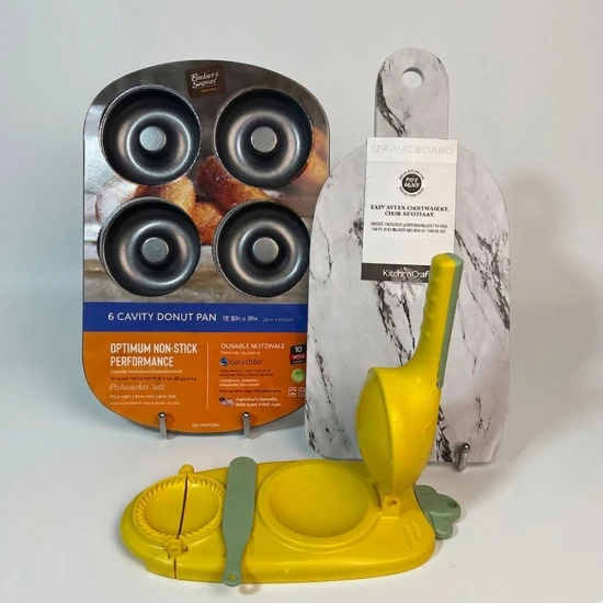 Eid Special Kitchen Bundle – Donut Pan, Marble Effect Melamine Platter & Dumpling Maker