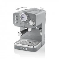 Swan Retro Pump Espresso Coffee Machine - Grey