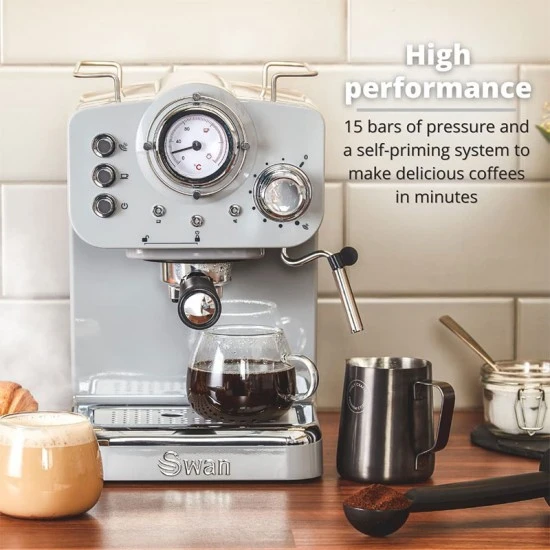 Shop quality Swan Retro Pump Espresso Coffee Machine - Grey in Kenya from vituzote.com Shop in-store or online and get countrywide delivery!