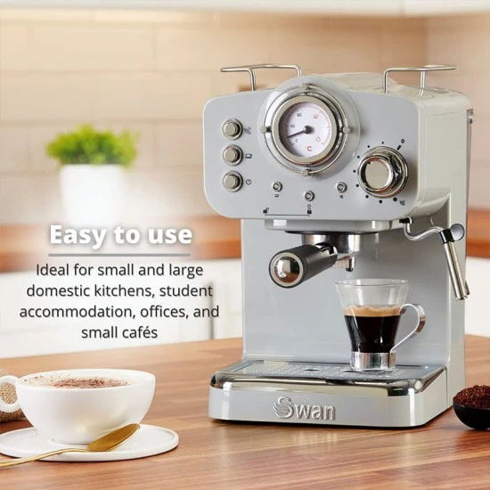 Shop quality Swan Retro Pump Espresso Coffee Machine - Grey in Kenya from vituzote.com Shop in-store or online and get countrywide delivery!