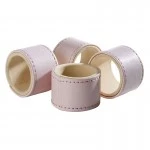 Premier Faux Leather Pink Napkin Rings - Set of 4, Pink