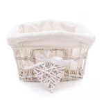 Candlelight Wicker Basket, White