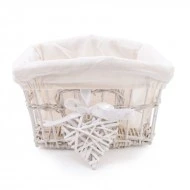 Candlelight Wicker Basket, White