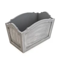 Candlelight  Wood Storage Box, Matt Grey, 25 x 14 x 15 cm