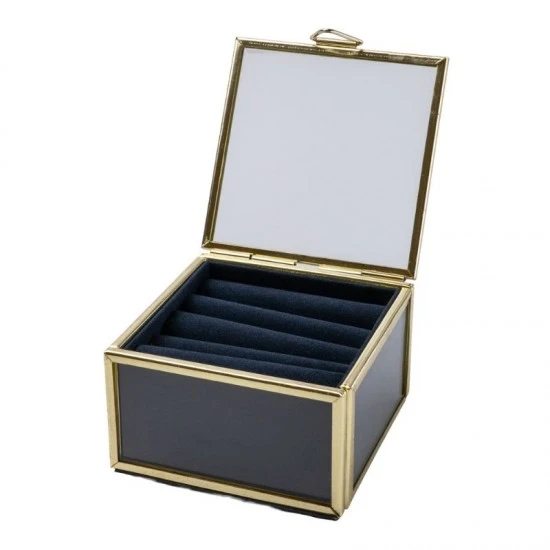 Shop quality Candlelight Metal Frame Glass Jewellery Box With Navy Fabric Lining in Kenya from vituzote.com Shop in-store or online and get countrywide delivery!