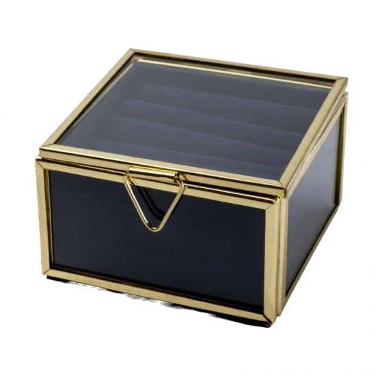 Shop quality Candlelight Metal Frame Glass Jewellery Box With Navy Fabric Lining in Kenya from vituzote.com Shop in-store or online and get countrywide delivery!