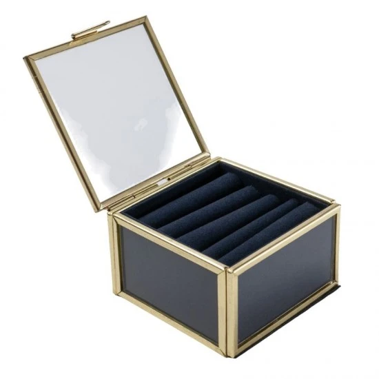Shop quality Candlelight Metal Frame Glass Jewellery Box With Navy Fabric Lining in Kenya from vituzote.com Shop in-store or online and get countrywide delivery!