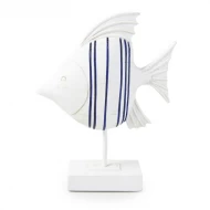 Candlelight Fish on Stand Ornament Blue/ White