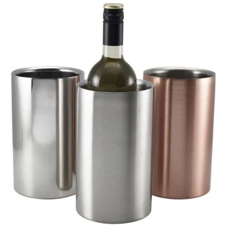 Neville GenWare Satin Stainless Steel Wine Cooler 12 x 18cm (Dia x H)