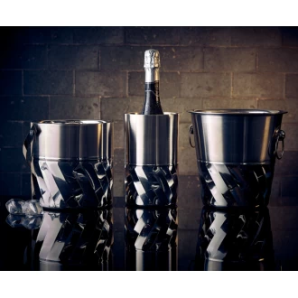 Neville GenWare Stainless Steel Swirl Wine Cooler 12 x 20cm (Dia x H)