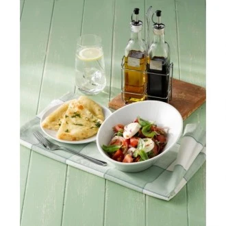 Neville Genware Square Glass Oil & Vinegar With Chrome Stand