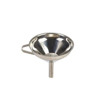 Neville Genware Stainless Steel 5" Funnel With Removable Strainer 1.5cm diameter spout