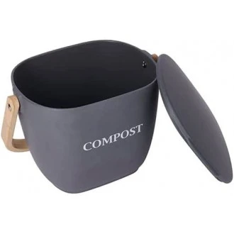 Natural Elements Kitchen Compost Bin , Bamboo Fibre, Grey