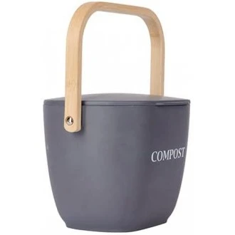 Natural Elements Kitchen Compost Bin , Bamboo Fibre, Grey