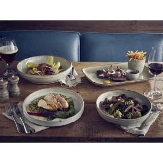 Neville Genware Terra Porcelain Grey Coupe Plate, 24cm