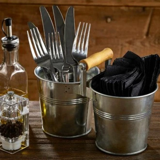 Neville Genware Galvanised Steel Combi Serving Buckets,  80cl/28.2oz