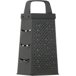 Kitchen Craft Non Stick Cheese Grater, 4 Sided, Stainless Steel, Black
