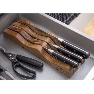 Master Class Wooden Knife Holder, Knife Holder with Safety and Hygiene for Drawers and Kitchen Countertops