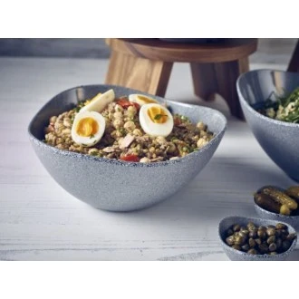 Neville Genware Grey Granite Melamine Triangular Buffet Bowl, 25cm