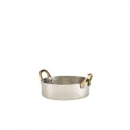 Neville Genware Mini Hammered Stainless Steel Casserole Dish, 12 x 3.5cm