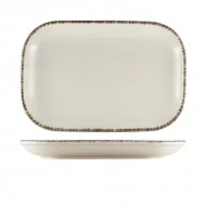 Neville Genware Terra Stoneware Sereno Grey Rectangular Plate, 29 x 19.5cm