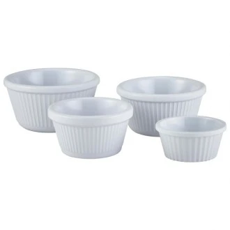 Neville Genware Ramekin 3oz Fluted White, 85ml/3oz