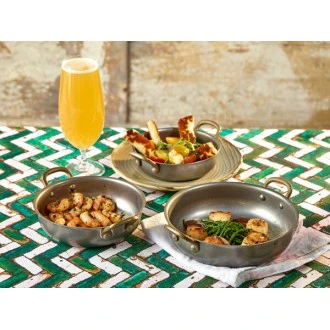 Neville GenWare Vintage Steel Round Serving Dish, 13.5 x 3.75cm