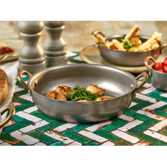 Neville GenWare Vintage Steel Round Serving Dish, 18.5 x 4.5cm