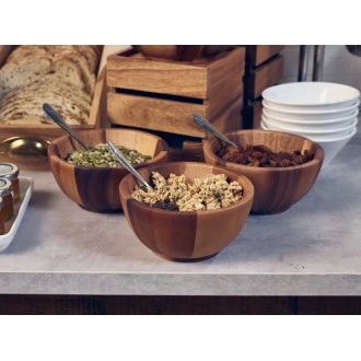 Neville Genware Acacia Wood Bowl 15Dia x 7cmH