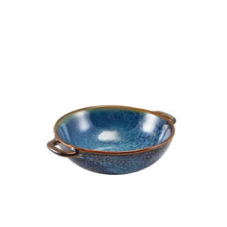 Neville Genware Terra Porcelain Aqua Blue Balti Dish, 15cm