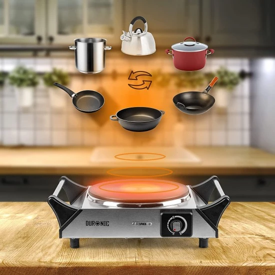 Duronic Portable Electric Hot Plate Hob Cooktop Single Boiling Ring Cooker Stainless Steel Table Top Hotplate 1500W with Handles, HP1SS Shop quality Duronic Portable Electric Hot Plate Hob Cooktop Single Boiling Ring Cooker Stainless Steel Table Top Hotplate 1500W with Handles in Kenya from vituzote.com Shop in-store or online and get countrywide delivery!