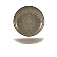 Neville Genware Terra Porcelain Grey Deep Coupe Plate, 21cm
