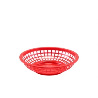 Neville GenWare Round Fast Food Basket Red 20cm 20 x 5cm (Dia x H)