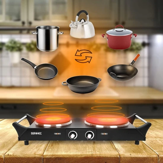 Duronic Portable Electric Hot Plate Hob Cooktop Double Boiling Ring Cooker 2500W Black Table Top Hotplate (1500W & 1000W) with Handles, HP2BK Shop quality Duronic Portable Electric Hot Plate Hob Cooktop Double Boiling Ring Cooker 2500W Black Table Top Hotplate (1500W & 1000W) with Handles in Kenya from vituzote.com Shop in-store or online and get countrywide delivery!