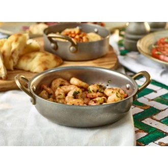 Neville GenWare Vintage Steel Round Serving Dish, 15.5 x 4cm