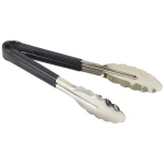 Neville Genware Colour Coded Stainless Steel Tongs, 23cm, Black