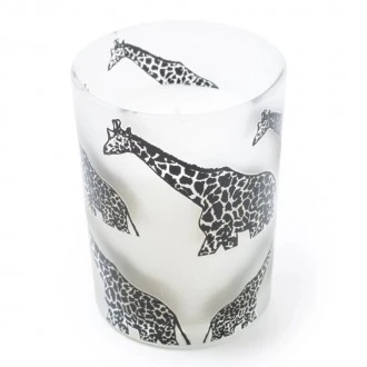 Candlelight Single Wick Round Candle Giraffe Print Amber & Shea 10.5cm
