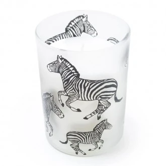 Candlelight Single Wick Round Candle Zebra Print Midnight Pomegranate 10.5cm 