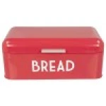 Discount Home Basics Grove Bread Box For Kitchen Dry Food Storage Container Retro Vintage Design, Red- Dented